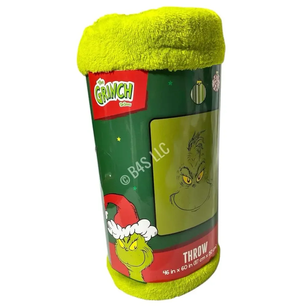 Dr Seuss The Grinch Throw Blanket 46x60 Soft Fleece Christmas